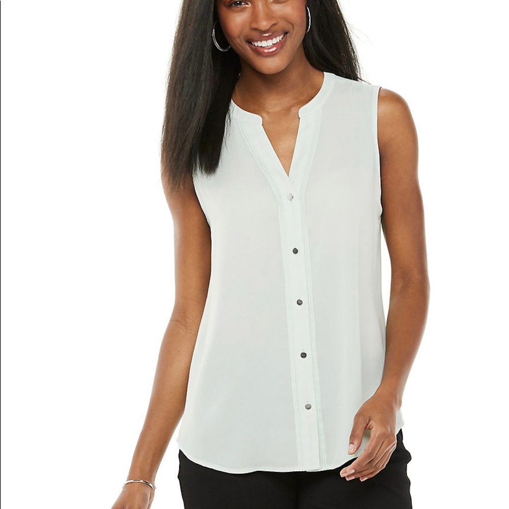 - Apt. 9 Pintuck Button Sleeveless Top